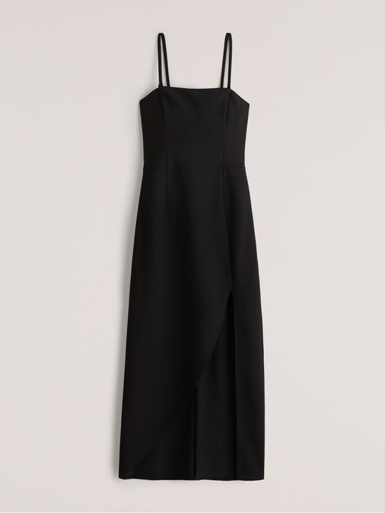 Abercrombie & Fitch Dresses & Skirts - Abercrombie Black Ribbed Bodice Maxi Dress with Side Slit | Medium